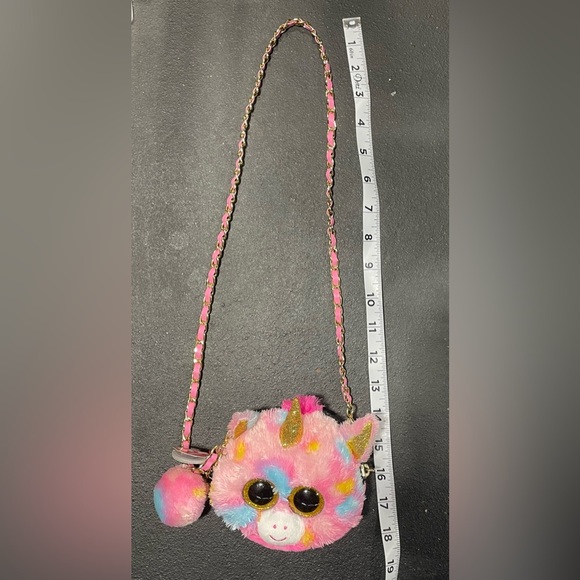 Ty Fantasia Pink Unicorn Mini Crossbody Plush Purse For Little Girls - Picture 3 of 13